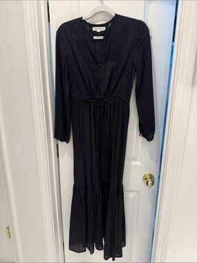 Emerson Fry Navy Long Sleeve Maxi Dress